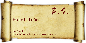 Petri Irén névjegykártya